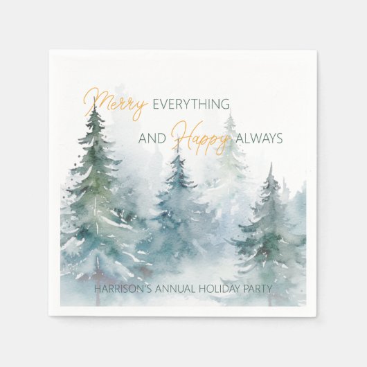 Merry Everything Happy Always Winter Trees Servet (Voorkant)