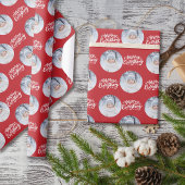 Merry Everything Kalligrafie Rood Foto Cadeaupapier