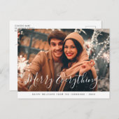 Merry Everything Modern Script Leuke foto Briefkaart (Voorkant / Achterkant)