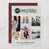 Merry Everything Photo Collage Carte de vacances (Devant / Derrière)