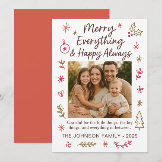 Merry Everything Scribble Doodle Christmas Kaart