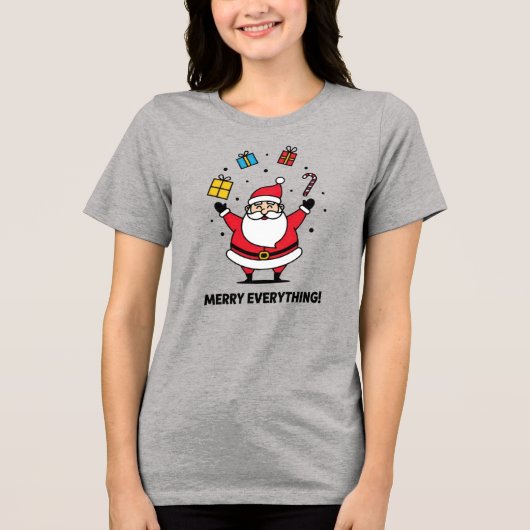 Merry Everything Tri-Blend Shirt (Voorkant)
