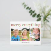 Merry Everything Vakantie Fotokaart Briefkaart (Staand voorkant)