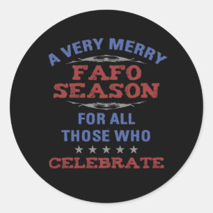 Merry FAFO Seizoen Anti-Trump Humor Ronde Sticker