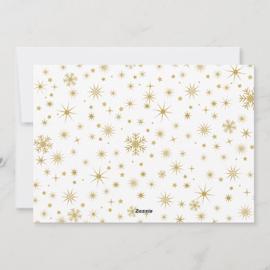 Merry Faux Gold Folie Retro Script Kerstfoto Feestdagenkaart (Achterkant)