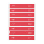 Merry | Festive Red Hand Lettered Kerstmis Omwikkelbaar Adreslabel (Vel)