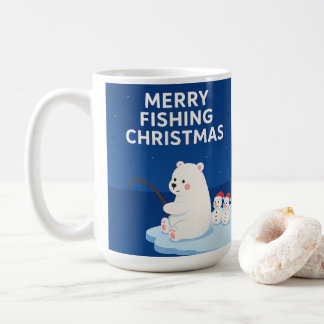 Merry Fishing Christmas – Cute Polar Bear&Snowmen Koffiemok