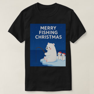 Merry Fishing Christmas – Cute Polar Bear&Snowmen T-shirt