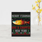 Merry Fishmas And A Crape New Year Ugly Fisherman  Kaart (Gele Bloem)