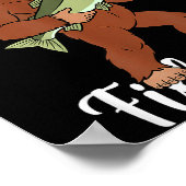 Merry Fishmas Bigfoot Fishing Funny Sasquatch Sant Poster (Hoek)