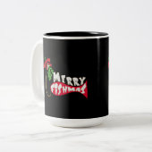 Merry Fishmas Drôle Pêche Mug de Noël (Devant gauche)