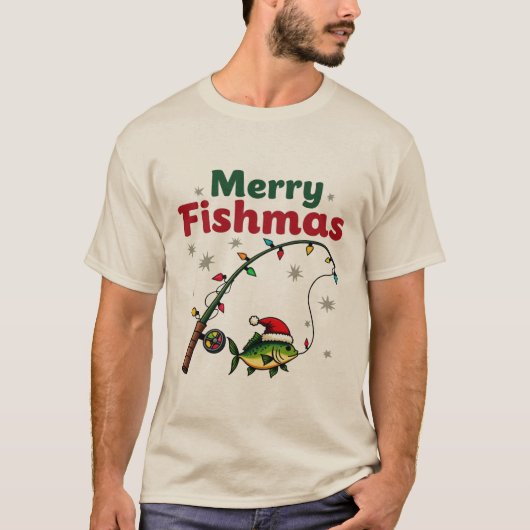Merry Fishmas – Funny Fish Christmas Gevist Lover T-shirt (Voorkant)
