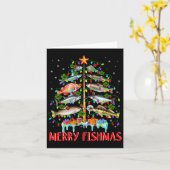 Merry Fishmas Funny Kerstmis Lights Fish Fis Kaart (Gele Bloem)
