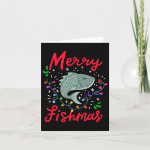 Merry Fishmas Funny Kerstmis Lights Fish Fis Kaart