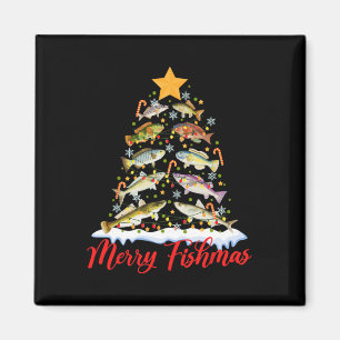Merry Fishmas Funny Kerstmis Lights Fish Fis Magneet