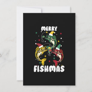Merry Fishmas Funny-kerstmis Vist de kerstvisserij Kaart