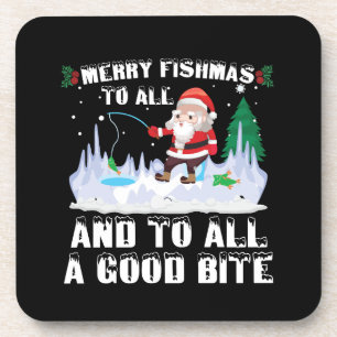 Merry Fishmas Grappige Vis Vist Visser Xmas Bier Onderzetter