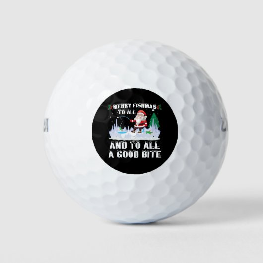 Merry Fishmas Grappige Vis Vist Visser Xmas Golfballen (Voorkant)