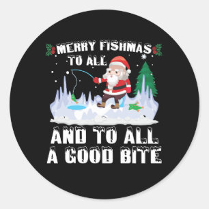 Merry Fishmas Grappige Vis Vist Visser Xmas Ronde Sticker