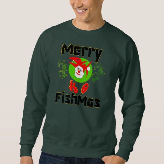 ♫ ♥ Merry FishMas Hilarious Santa Fish Sweatshirt (Devant)