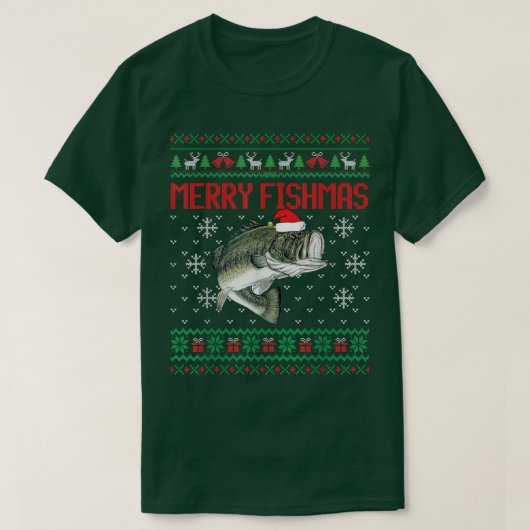 Merry Fishmas laid Sweat de Noël Funny Angler (Design devant)