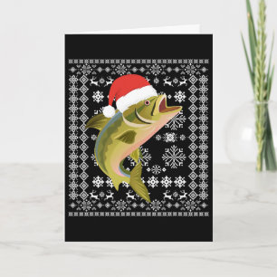 Merry Fishmas lelijk kerst T-shirt Kerstman Vis Fi Kaart