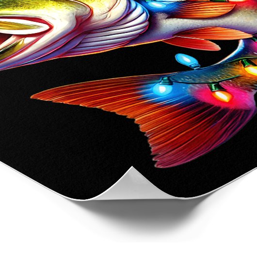 Merry Fishmas Santa Fishing Lovers Funny Fisherman Poster (Hoek)