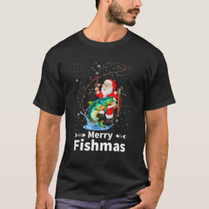 Merry Fishmas Santa Funny Vist Santa Cute Chris T-shirt