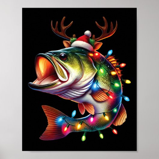 Merry Fishmas Santa Vist liefhebbers van Funny Fis Poster (Voorkant)