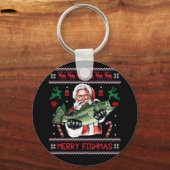 Merry Fishmas Santa Vist UgandekersSweater Sleutelhanger (Voorkant)