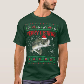 Merry Fishmas Ugly KerstSweater Funny Angler T-shirt