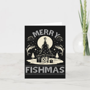 Merry Fishmas Ugly Xmas Sweater - Funny Christmas Kaart