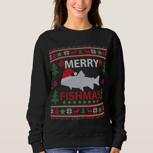 Merry Fishmas Vist Ugly KerstSweater Trui (Voorkant)