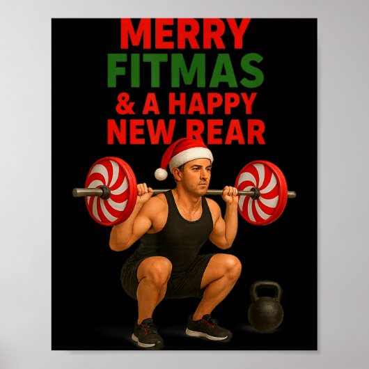 Merry Fitmas Christmas & A Happy New Rear Year Poster (Voorkant)