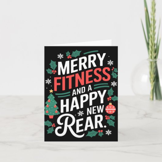 Merry Fitness And A Happy New Rear Fitmas Christma Kaart (Voorkant)