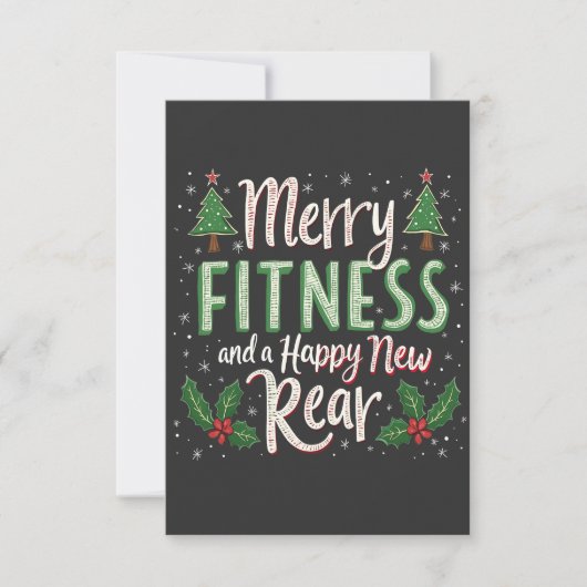 Merry Fitness en Happy New Achterkant Bodybuilding Bedankkaart (Voorkant)