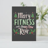 Merry Fitness en Happy New Achterkant Bodybuilding Bedankkaart (Staand voorkant)