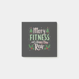 Merry Fitness en Happy New Achterkant Bodybuilding Post-it® Notes