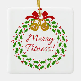 Merry Fitness - Gepersonaliseerd vierkant Ornament