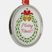 Merry Fitness met Premium Round Ornament (Rechts)