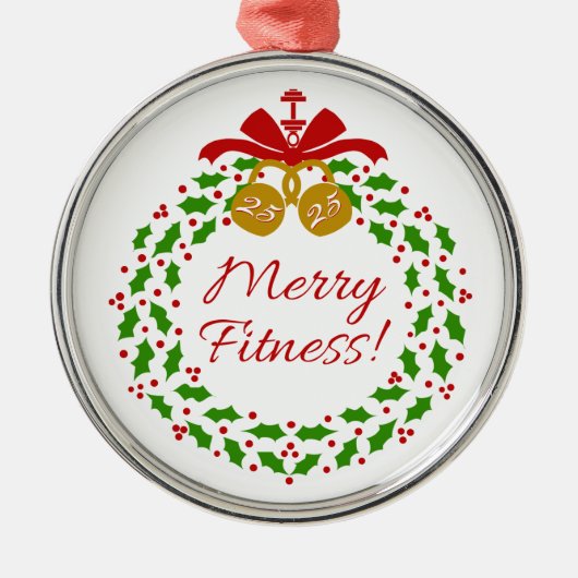 Merry Fitness met Premium Round Ornament (Voorkant)
