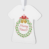 Merry Fitness Wreath Acryllic Shirt Ornament (devant)