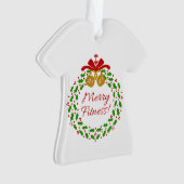Merry Fitness Wreath Acryllic Shirt Ornament (devant)