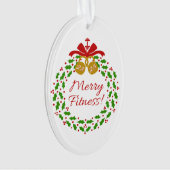Merry Fitness Wreath Acryllique Oval Ornament (devant)