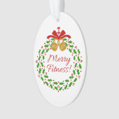 Merry Fitness Wreath Acryllique Oval Ornament (devant)