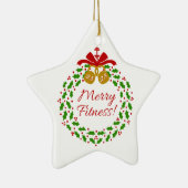 Merry Fitness Wreath Personalized Star Ornament (Rechts)