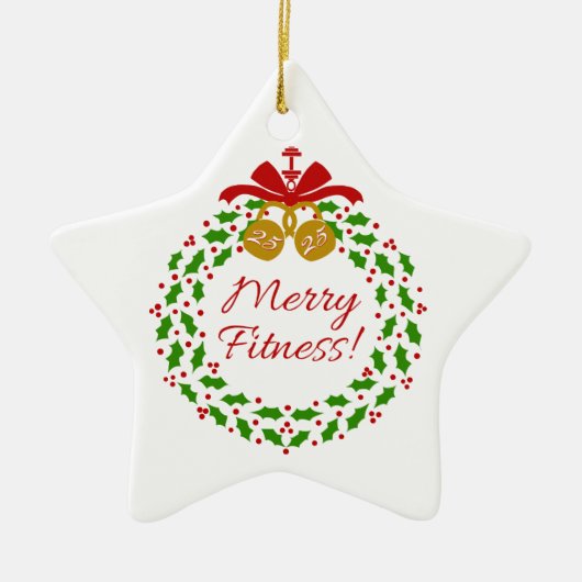 Merry Fitness Wreath Personalized Star Ornament (Voorkant)