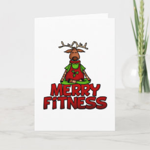 Merry Fitness - Yoga - Rendier in Lotus Houding Feestdagen Kaart