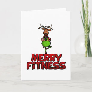 Merry Fitness - Yoga - Rendieren in boomhouding Feestdagen Kaart