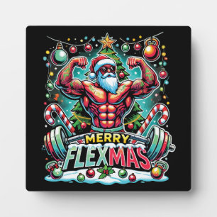 Merry Flexmas - Muscular Santa Christmas Gym Fotoplaat